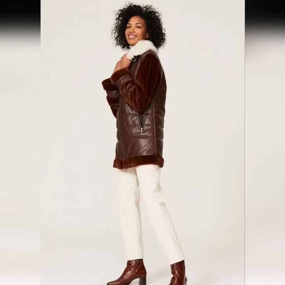 Samantha Sipos Alexandra Shearling Jacket Size M - Picture 3 of 7